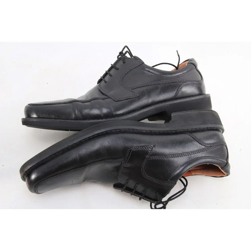 Ecco Seattle Apron Toe Men’s  Black Leather Lace Up Dress Shoes Sz 45 US 11